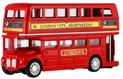 Autobuz „London” roșu cu etaj metalic/plastic 12 cm retractabil