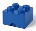 LEGO® Aufbewahrungsbox 4 - mit Schublade blau 250 x 250 x 180 mm