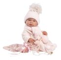 Llorens 84338 NEW BORN DIEVČATKO- realistická bábika bábätko s celovinylovým telom - 43 cm