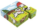 Kocky kubus Moje prvé zvieratká drevo 9x9x3cm 9ks