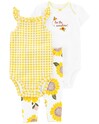 CARTER'S 3-teiliges Leggings-Set, Body Cr. Ärmel, Schultergurte Gelbes Sonnenblumenmädchen 18m