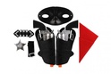 Pistola / revólver con funda 2 piezas set de vaquero plástico 19cm con accesorios