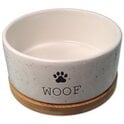 Dog Fantasy keramička bijela WOOF posuda s tanjurićem 16x6,5cm, 850ml