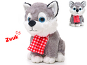 Husky 22cm plüss ülő sállal, elemmel működő hanggal