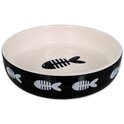 Bol Magic Cat en céramique avec motif de poisson noir 13x4cm 260ml