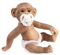 Guca 10305-5 REBORN MAJMUNČIĆ – realistično majmunče beba s cijelovinilnim tijelom – 25 cm