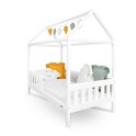 Kinderbett Haus mit Geländer und Lattenrost New Baby CASTELLO 180x90 cm weiß