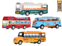 Autobus 10cm métal marche arrière 4pcs dans une boîte