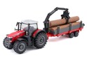Bburago 1:50 Farm Traktor Massey FERGUSSON 8740S Tractor con remolque de troncos