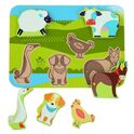 Lucy &amp; Leo 226 Zvieratká na farme - drevené vkladacie puzzle 7 dielov