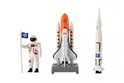 Set svemir 6 kom. metal/plastik astronaut, svemirski brod s dodacima