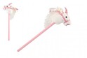Einhorn auf einem 80 cm langen Plüschstab mit Batteriebetrieb und Sound, weiß