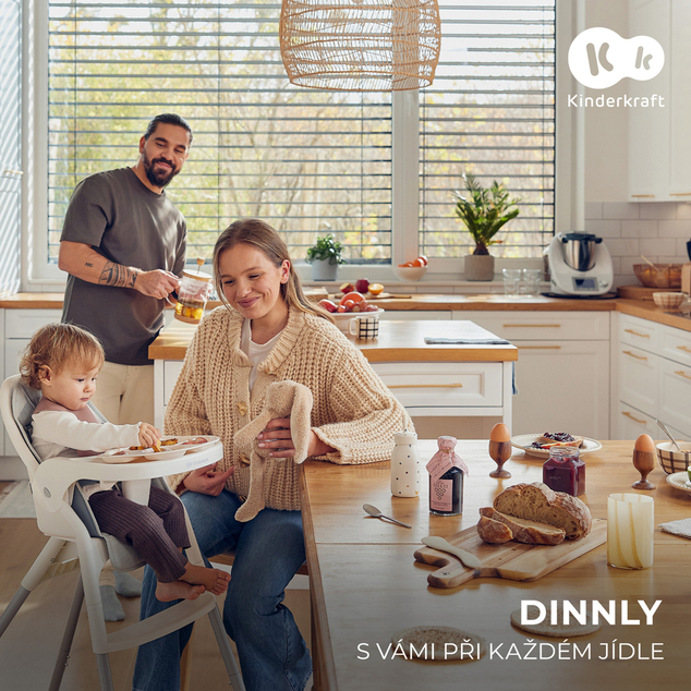 KINDERKRAFT Столче за хранене Dinnly 2в1 Бежово
