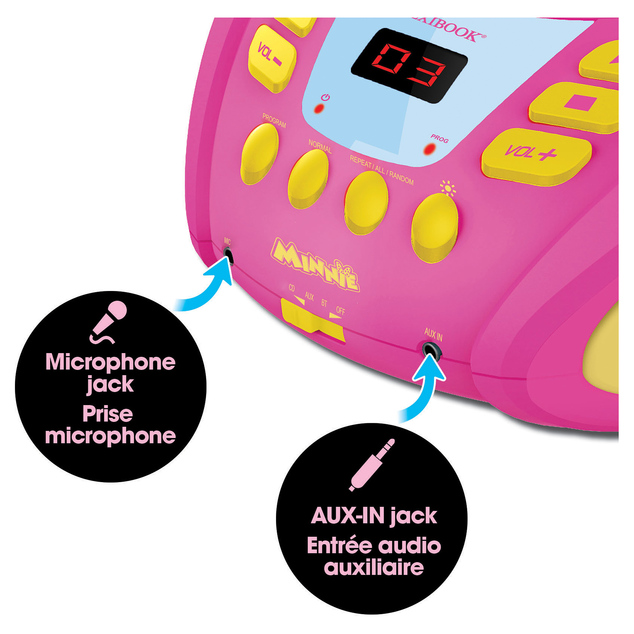 Lexibook Leuchtender Bluetooth-CD-Player Minnie Maus