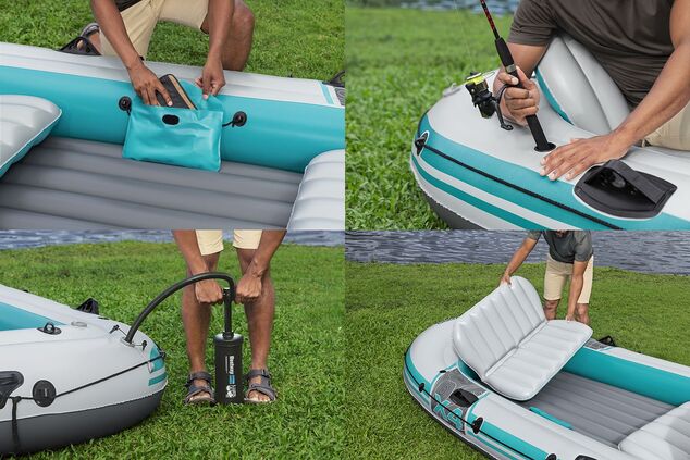 Bestway 65158 Aufblasbares Floß Adventure Elite X4, 315 x 165 x 41,5 cm