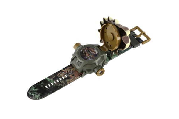 Hodinky s projektorom dinosaurus detské plast 22cm na batérie