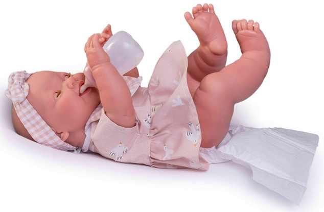 Antonio Juan 50393 MIA - muñeca realista que parpadea y hace pipí con cuerpo de vinilo completo