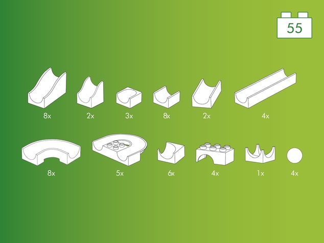 HUBELINO Guličková dráha - set bez kociek 55 dielov