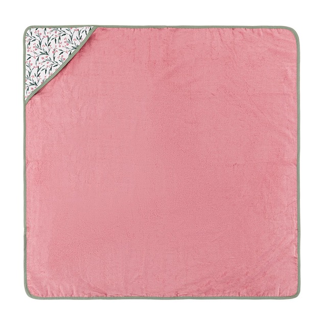 PETITE&amp;MARS Bambus-Handtuch mit Kapuze Loulou Pink Meadow 100 x 100 cm