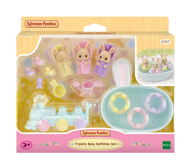 Sylvanian Families Kúpeľ trojčiat králikov