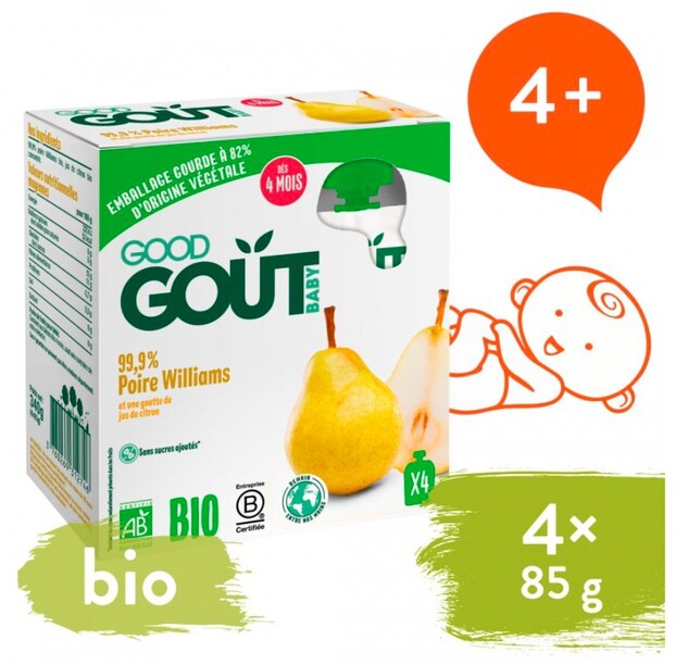 4x GOOD GOUT BIO Hruška 85 g