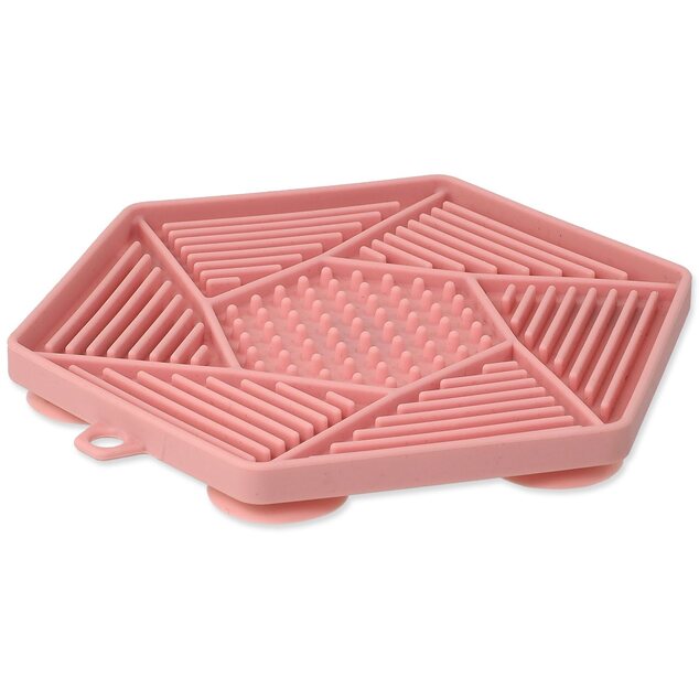Podložka lízacia Epic Pet Lick&amp;Snack hexagon svetlo ružový 17x15cm
