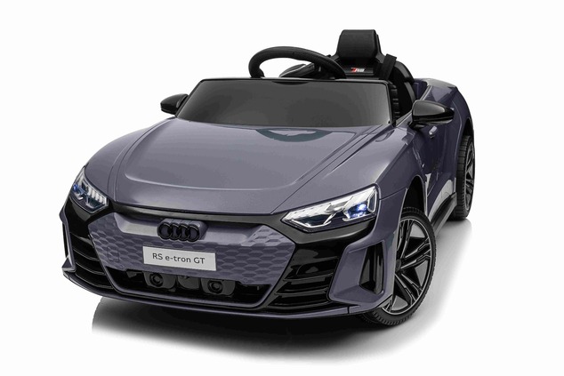 Elektrické autíčko Audi RS E-tron GT 12V, sivé, široké jednomiestne sedadlo, 2,4 GHz diaľk