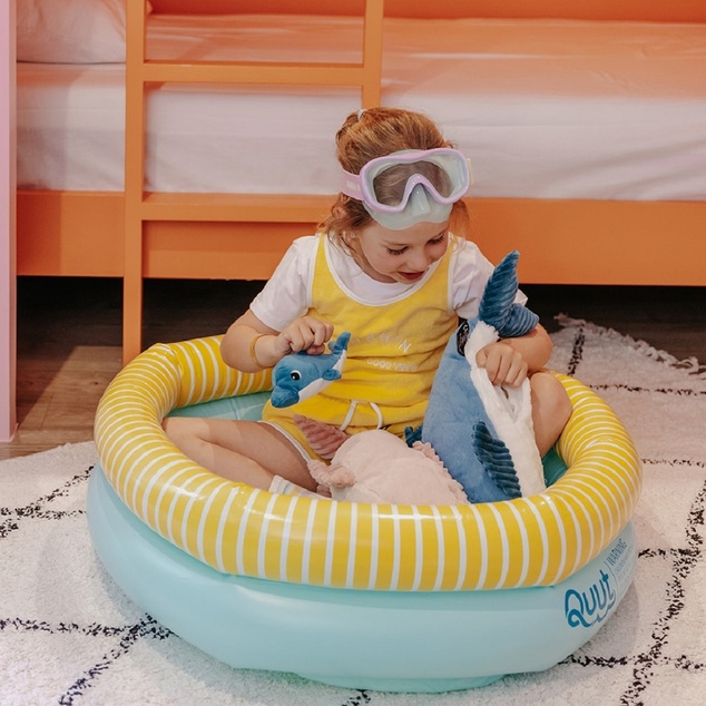 Ptipotos Plüschdelfin Tofou blau - Mama mit Baby