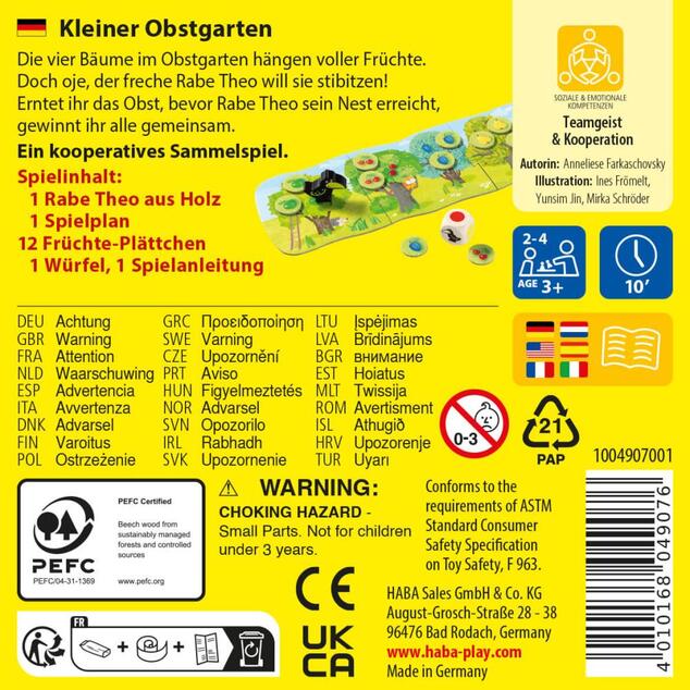 Haba Mini-Spiel für Kinder Obstgarten ab 3 Jahren