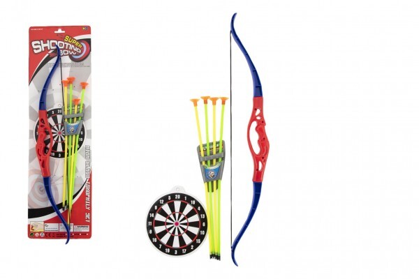 Luk+4 šípy s prísavkami plast 57cm