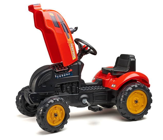 Falk Šliapací traktor 2046AB X-Tractor s vlečkou a otváracou kapotou - červený