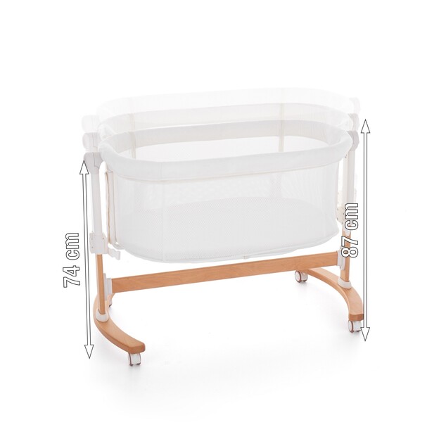 PETITE&amp;MARS Postieľka detská polohovateľná s funkciou kolísky Glory 2v1 Mocha Beige