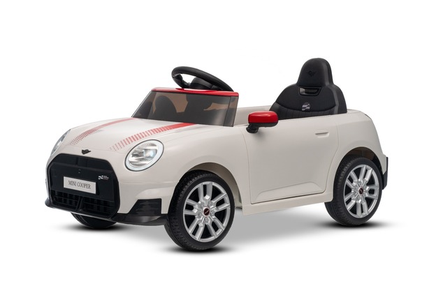 Elektrické autíčko BMW Mini Cooper 12V, biele, USB Vstup s Bluetooth pripojením na MP3 Pre