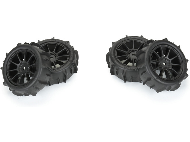 Pro-Line koleso 1:14, pneu Dumont, disk čierny, H12mm (4): Typhon GROM