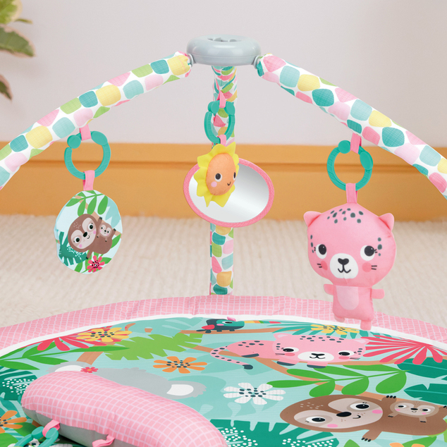BRIGHT STARTS Tapis de jeu pour le développement moteur et sensoriel POP 'N Wiggle Rosy Rainforest™