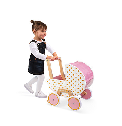 Janod Kinderwagen aus Holz für Candy Chic Puppen