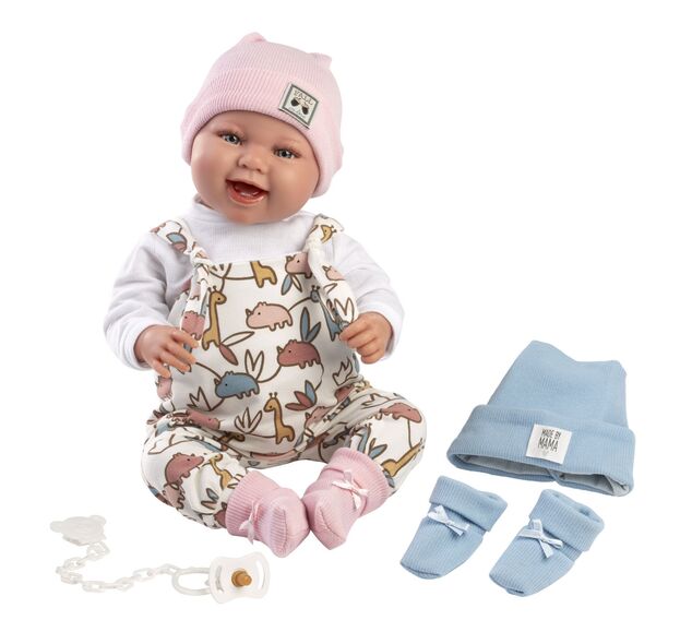 Llorens 84481 NEW BORN 2 v1 - realistická bábika bábätko so zvukmi a mäkkým látkovým telom