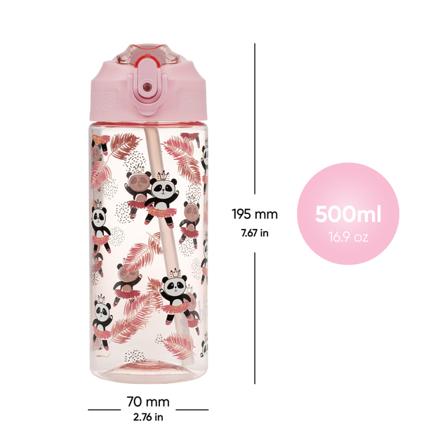 BAAGL Tritanová fľaša na nápoje so slamkou Panda, 500 ml