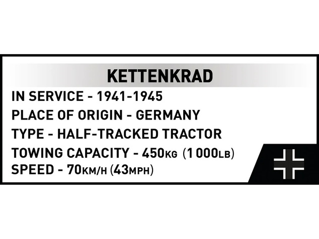 Cobi 2681 II WW Kettenkrad cu remorcă, 1:28, 239 p, 1 f