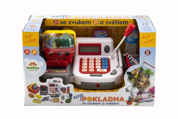 Pokladňa digitálny s doplnkami na batérie so zvukom a svetlom