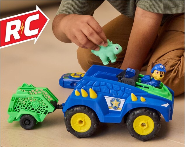 Spin Master Paw Patrol Dino RC auto con rimorchio Chase