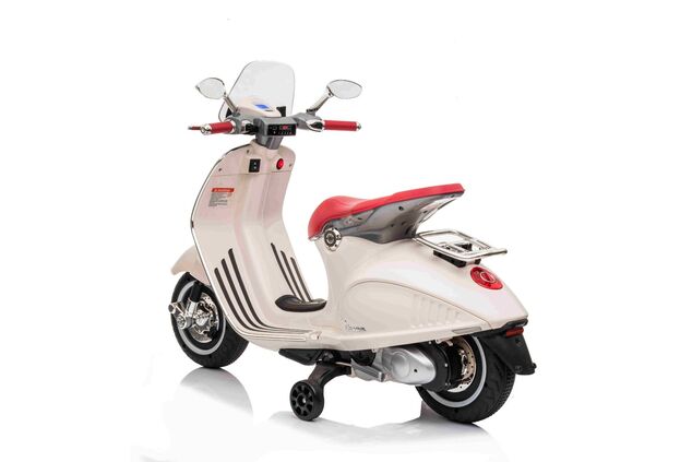 Elektromotorrad Vespa 946 auch mit Rückwärtsgang, weiß, mit Hilfsrädern