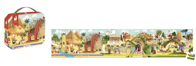 Janod Panoramatické puzzle v kufríku Antika a Mytológia 100 ks