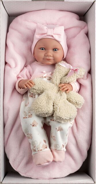 Llorens 73808 NEW BORN dievčatko - realistická panenka miminko s celovinylovým tělem - 40