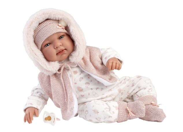 Llorens 84486 NEW BORN - realistická bábika bábätko so zvukmi a mäkkým látkovým telom - 44