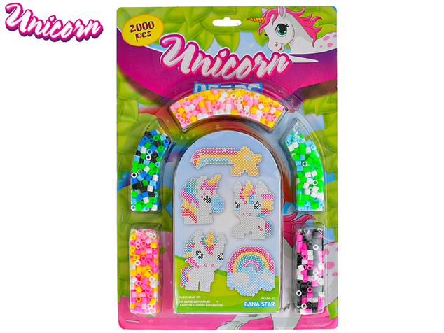 Einhorn-Set aus Bügelperlen, 2000 Stück + 5 Vorlagen