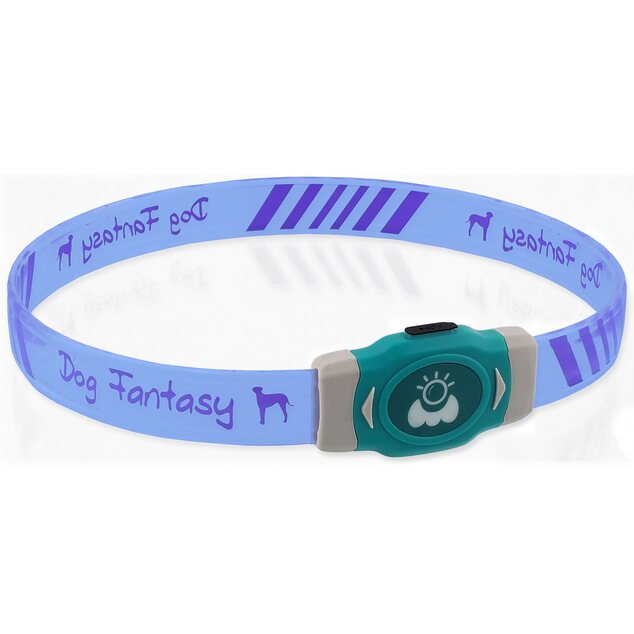 Obojok Dog Fantasy LED Svietiaci rôznofarebný nabíjací L 65cm