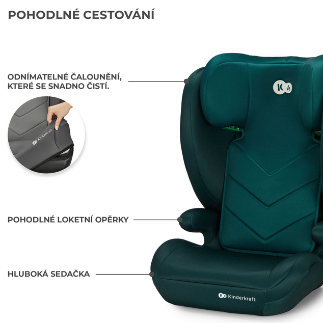 KINDERKRAFT Asiento de coche i-Spark i-Size 100-150 cm Verde
