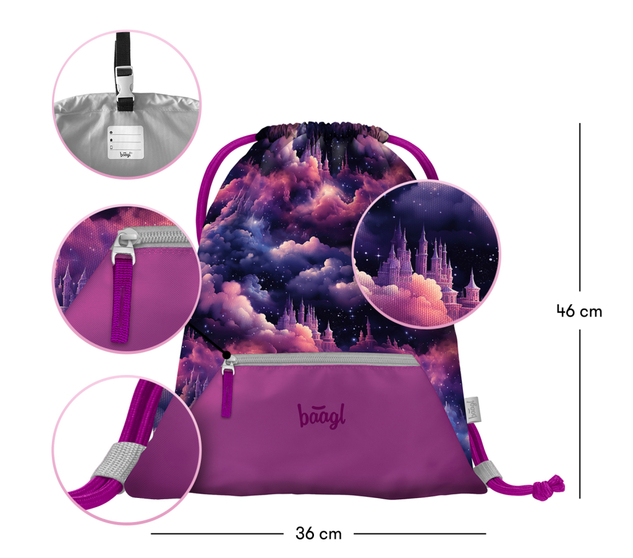 BAAGL Tasche mit Reißverschlussfach Einhorn Königreich