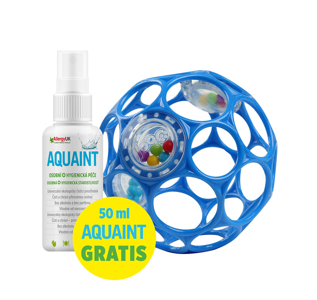 OBALL Spielzeug Oball RATTLE 10 cm blau 0m+AQUAINT 100% ökologisches Reinigungswasser 50 ml